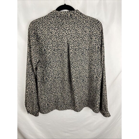 Frank & Oak Leopard Print Blouse Women's Size L - Picture 6 of 10